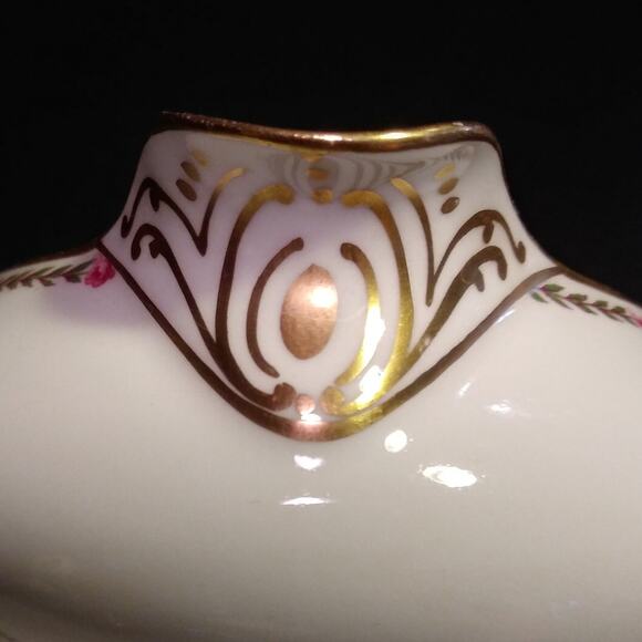 Haviland Limoges France Schleiger 985 Creamer n Sugar Pink Roses Gold Trim - Picture 11 of 14